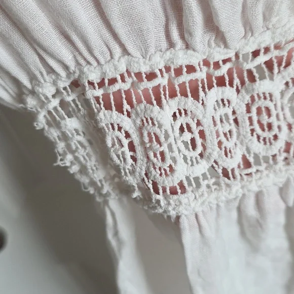 Terzo Millennio 100% Linen White Maxi Dress Women's Size Medium EUC - Picture 7 of 8